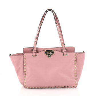 Valentino Rockstud Tote Soft Leather Small Pink 3139501