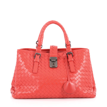 Bottega Veneta Roma Handbag Intrecciato Nappa Small Red 3139901