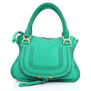  Chloe Marcie Satchel Leather Medium Green 3140402