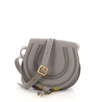 Chloe Marcie Crossbody Bag Leather Mini Gray 3140601