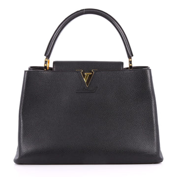 Louis Vuitton Capucines Handbag Leather GM Black 3142701