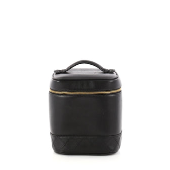 Chanel Vintage Cosmetic Case Lambskin Tall Black