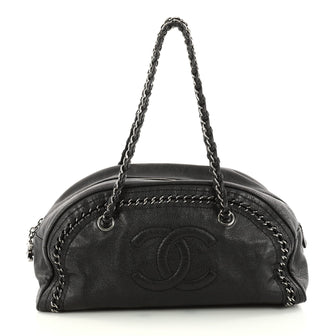 Chanel Luxe Ligne Bowler Bag Leather Medium Black 3143802