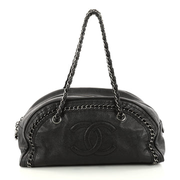 Chanel Luxe Ligne Bowler Bag Leather Medium Black 3143802