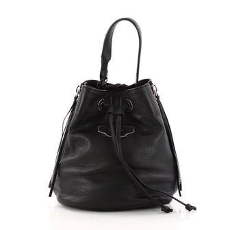 Balenciaga Papier Plate Bucket Bag Leather XS Black 3144202