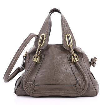  Chloe Paraty Top Handle Bag Leather Small Brown 3144802
