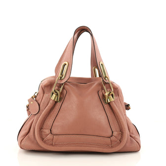 Chloe Paraty Top Handle Bag Leather Small Pink 3145303