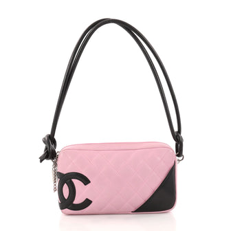 Chanel Cambon Pochette Quilted Leather Pink 3145502