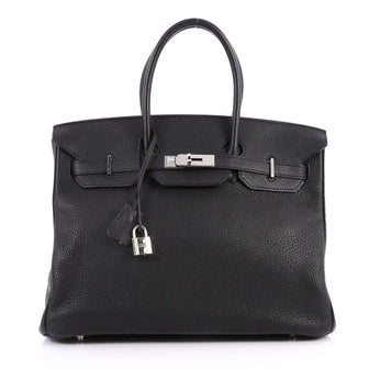 Hermes Birkin Handbag Black Clemence with Palladium 3146002