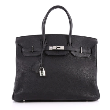 Hermes Birkin Handbag Black Clemence with Palladium 3146002