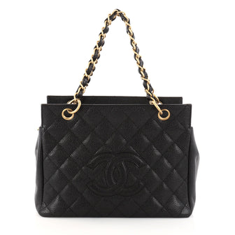 Petite Timeless Tote Quilted Caviar