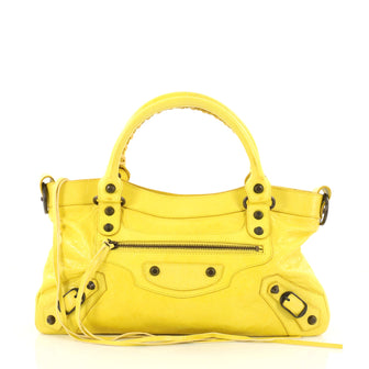 Balenciaga First Classic Studs Handbag Leather Yellow 3146503
