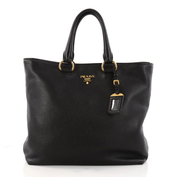 Prada Convertible Shopper Tote Vitello Daino Large Black 3147502
