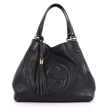 Gucci Soho Shoulder Bag Leather Medium Black 3147503