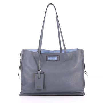 Prada Etiquette Tote Glace Calf Large Blue 3147705