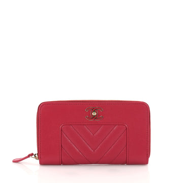 Mademoiselle Vintage Zip Around Wallet Quilted Sheepskin Long