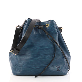Louis Vuitton Bicolor Petit Noe Handbag Epi Leather Blue 3148205