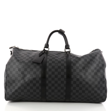 Louis Vuitton Keepall Bandouliere Bag Damier Graphite 55 Black 3148901
