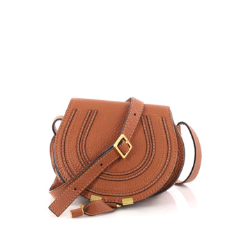 Chloe Marcie Crossbody Bag Leather Mini Brown 3149101