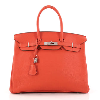 Hermes Birkin Handbag Red Togo with Palladium Hardware 3153901