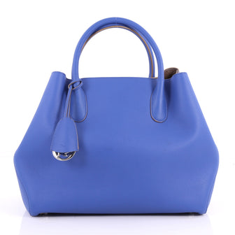 Christian Dior Open Bar Bag Leather Large Blue 3155602