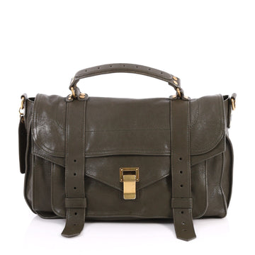 Proenza Schouler PS1 Satchel Leather Medium Green 3156901