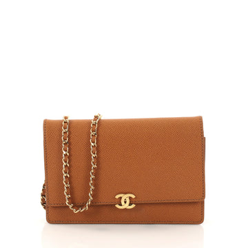 Chanel Vintage CC Wallet on Chain Leather Brown 3157209