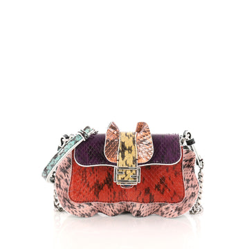 Fendi Wave Baguette Python Micro Orange 3157501
