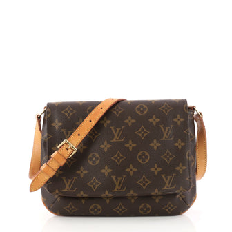 Louis Vuitton Musette Tango Handbag Monogram Canvas Brown 3158102