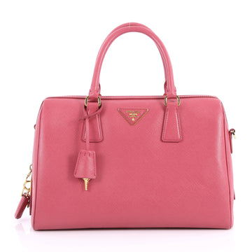 Prada Convertible Bowler Bag Saffiano Leather Medium Pink 3161102