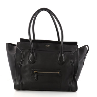 Celine Shoulder Luggage Bag Leather Black 3161804