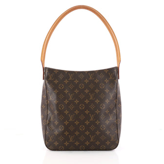 Louis Vuitton Looping Handbag Monogram Canvas GM Brown 3163601