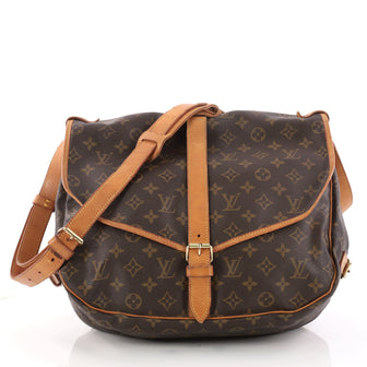 Louis Vuitton Saumur Handbag Monogram Canvas MM Brown 3163602