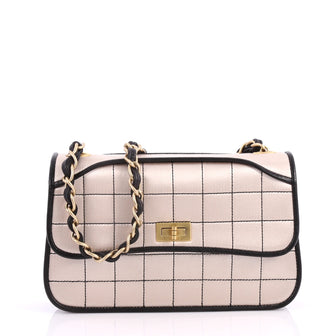 Chanel Chocolate Bar Mademoiselle Flap Bag Quilted Satin 3164202