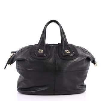 Givenchy Nightingale Satchel Glazed Leather Medium Black 3165904