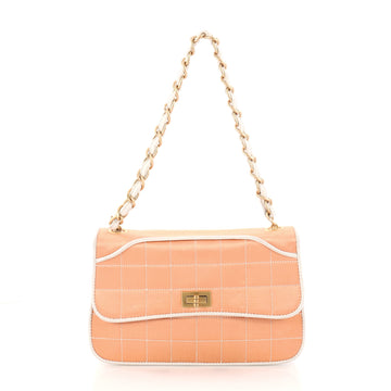 Chanel Chocolate Bar Mademoiselle Flap Bag Quilted Satin Pink 3167001