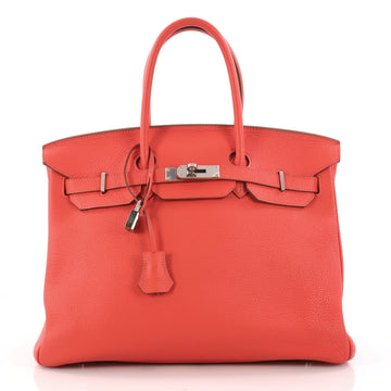 Hermes Birkin Handbag Red Clemence with Palladium Red 3167401