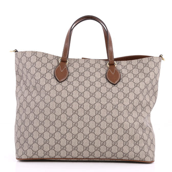 Gucci Convertible Soft Tote GG Coated Canvas Medium Brown 3169701