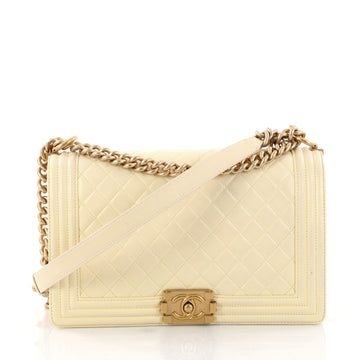 Chanel Boy Flap Bag Quilted Lambskin New Medium Neutral 3171001