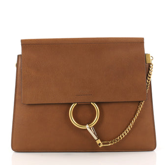Chloe Faye Shoulder Bag Leather Medium Brown 3171202