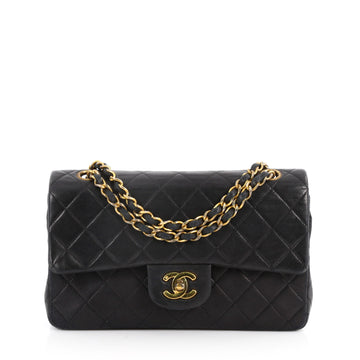 Chanel Vintage Classic Double Flap Bag Quilted Lambskin Small Black 3171401