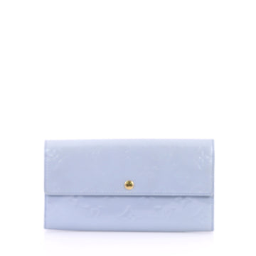 Louis Vuitton Sarah Wallet Monogram Vernis Blue 317180