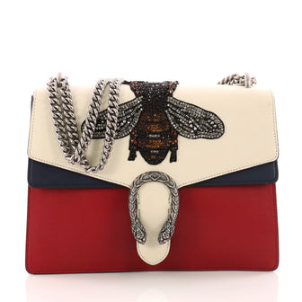 Gucci Dionysus Handbag Embellished Leather Medium White 3172701