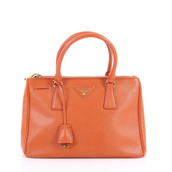 Prada Double Zip Lux Tote Saffiano Leather Small Orange 3174701
