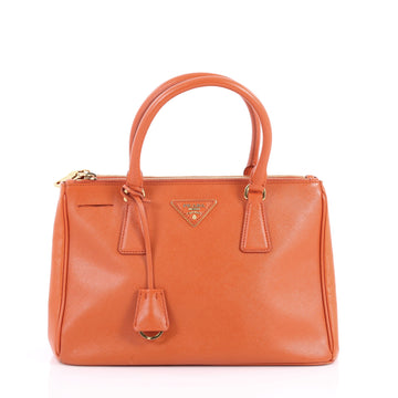 Prada Double Zip Lux Tote Saffiano Leather Small Orange 3174701