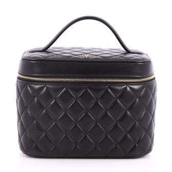 Chanel Vanity Case Quilted Lambskin Small Black 3175901