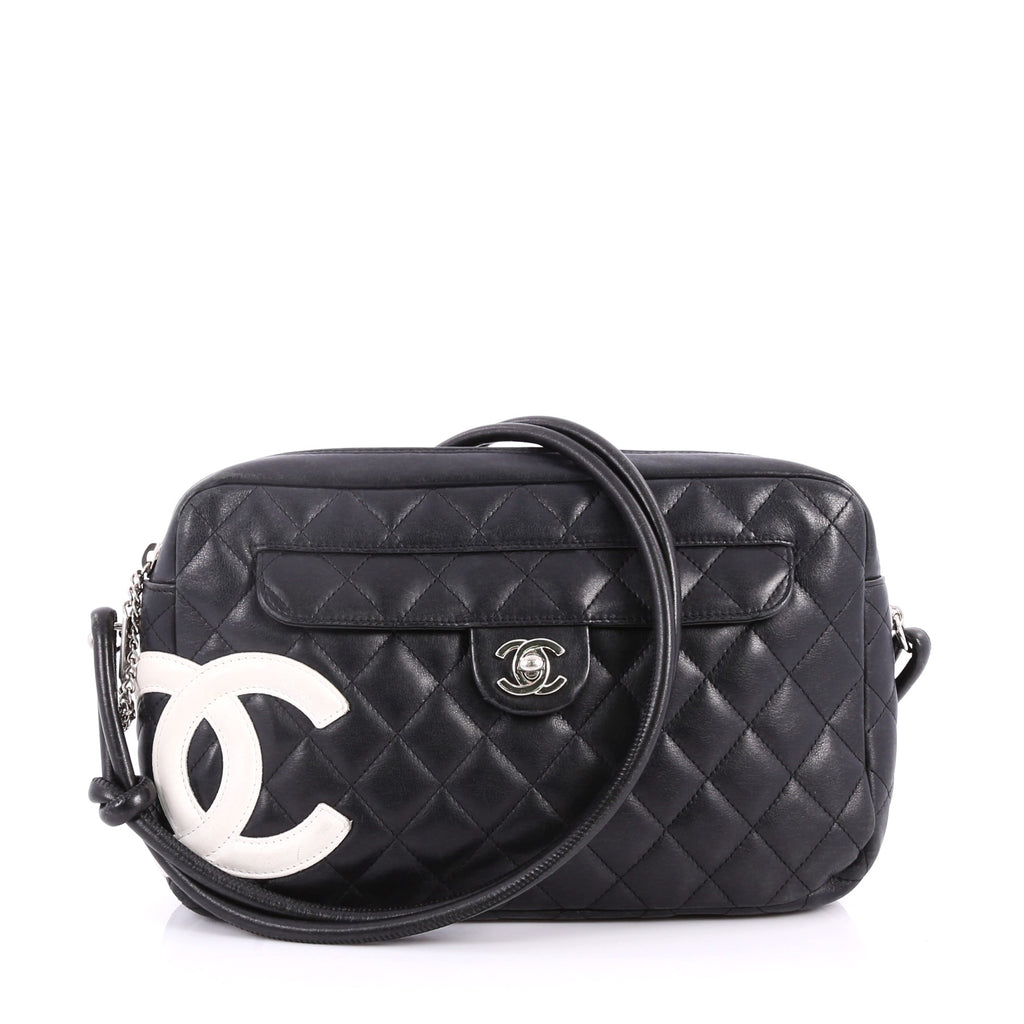 Buy Chanel Cambon Camera Bag Quilted Leather Black 3176002