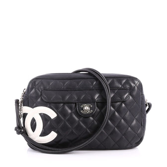 Chanel Cambon Camera Bag Quilted Leather Black 3176002