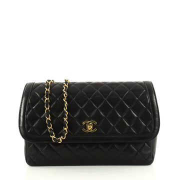 Chanel Vintage Flap Bag Quilted Lambskin Medium Black 3176602
