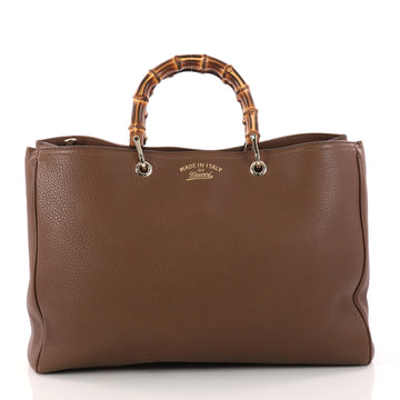 Gucci Bamboo Shopper Tote Leather Large Brown 3177301